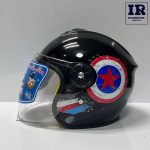 کلاه کاسکت بدون فک بچگانه مشکی captain america