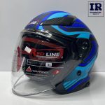 کلاه کاسکت بدون فک ردلاین Redline کد 965 مشکی آبی - تصویر 2