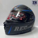 کلاه کاسکت فک متحرک ردلاین Redline کد 960 مشکی آبی - تصویر 2