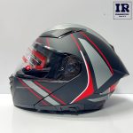 کلاه کاسکت فک متحرک ردلاین Redline کد 960 طوسی مشکی قرمز