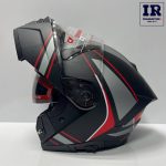 کلاه کاسکت فک متحرک ردلاین Redline کد 960 طوسی مشکی قرمز - تصویر 6
