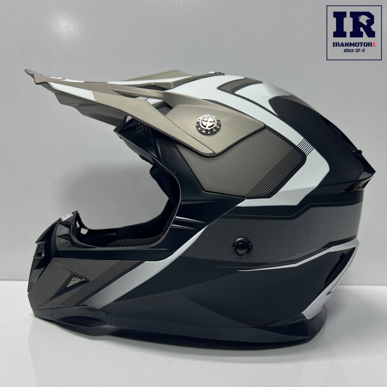 image_1781012955556 کلاه کاسکت کراسی ردلاین redline کد 750 مشکی طوسی - تصویر 1