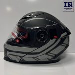 کلاه کاسکت فک متحرک ردلاین Redline کد 939 مشکی طوسی روشن