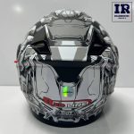 کلاه کاسکت فک متحرک ردلاین Redline کد 939 سفید طوسی روشن - تصویر 4