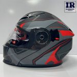 کلاه کاسکت فک متحرک ردلاین Redline کد 939 خاکستری قرمز