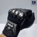 دستکش موتور سواری ضربه گیر دار اسپورت Sports مشکی طوسی - تصویر 3
