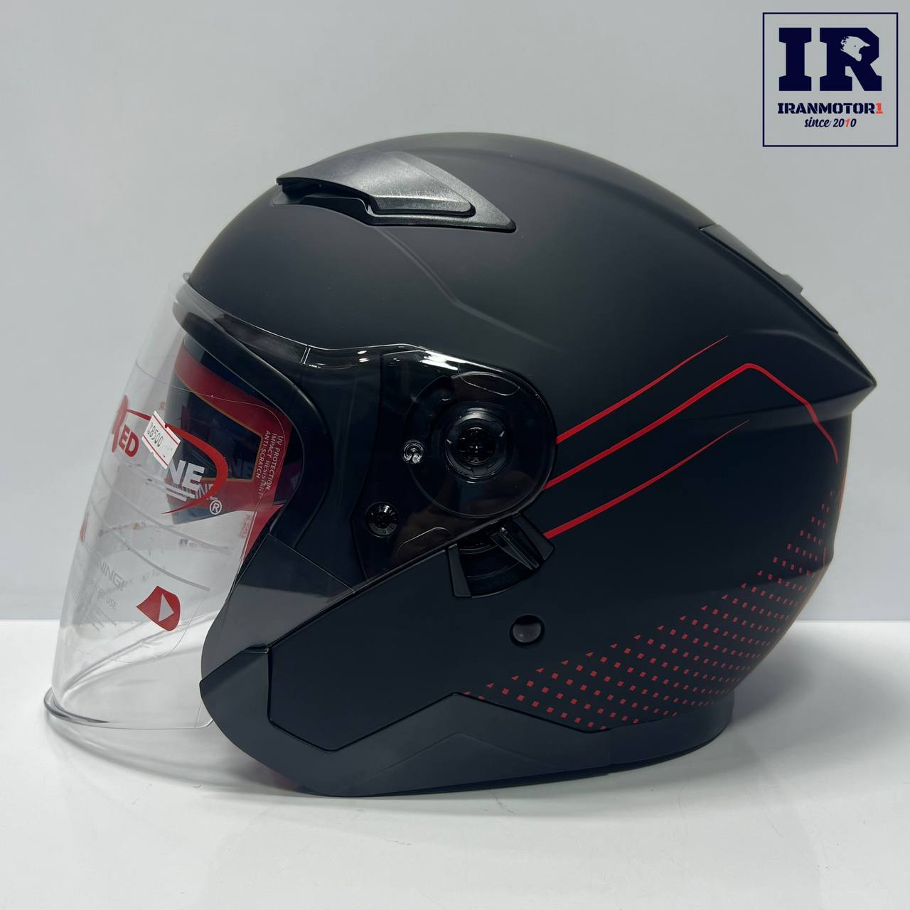 image_1782222556336 کلاه کاسکت بدون فک ردلاین redline کد 956 مشکی قرمز - تصویر 1