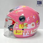 کلاه کاسکت بچگانه بدون فک ردلاین redline کد 908 صورتی طرح Be a happy hare