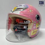 کلاه کاسکت بچگانه بدون فک ردلاین redline کد 908 صورتی طرح Be a happy hare - تصویر 2