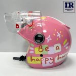 کلاه کاسکت بچگانه بدون فک ردلاین redline کد 908 صورتی طرح Be a happy hare - تصویر 6