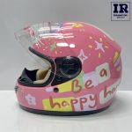 کلاه کاسکت بچگانه فک ثابت ردلاین redline کد 906 صورتی طرح Be a happy - تصویر 6