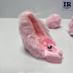 گوش و دم پشمی کلاه کاسکت زنگوله دار صورتی - تصویر 3