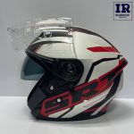 کلاه کاسکت بدون فک راپیدو Rapido سفید قرمز SRT - تصویر 6