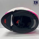 کلاه کاسکت فک متحرک ردلاین Redline کد 939 سفید صورتی - تصویر 6