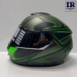 کلاه کاسکت فک متحرک تکنو Tekno مشکی سبز تیره