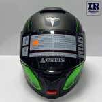 کلاه کاسکت فک متحرک تکنو Tekno مشکی سبز تیره - تصویر 2
