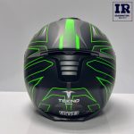 کلاه کاسکت فک متحرک تکنو Tekno مشکی سبز تیره - تصویر 6