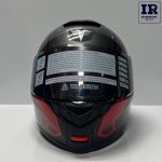 کلاه کاسکت فک متحرک تکنو Tekno خاکستری قرمز براق - تصویر 2