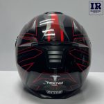 کلاه کاسکت فک متحرک تکنو Tekno خاکستری قرمز براق - تصویر 5