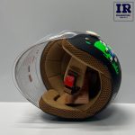 کلاه کاسکت بچگانه بدون فک Ibk مشکی سبز فوتبالیست - تصویر 4
